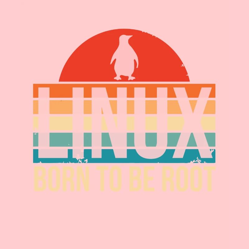 Linux Born To Be Root Pinguin Nerd Coding Geek
