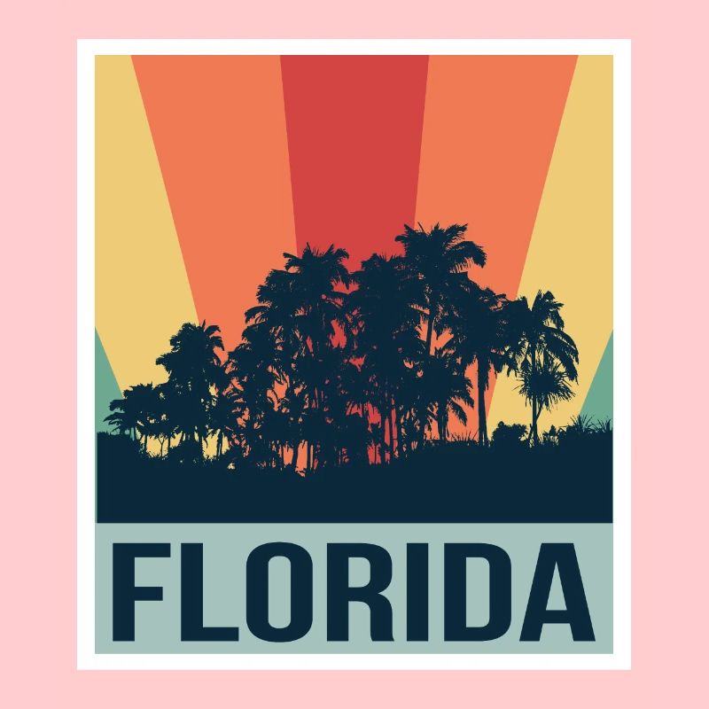 Florida Palm Skyline Rétro