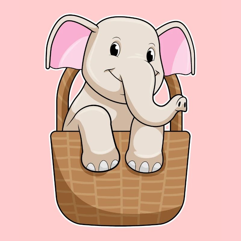 Elefant mit Korb