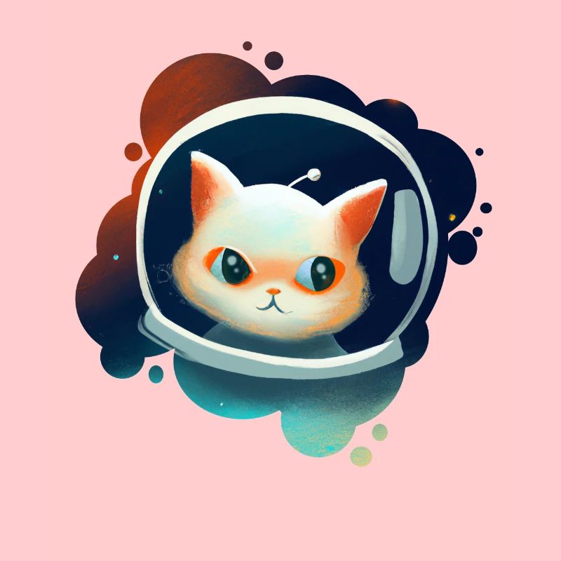 Chat mignon dans l’espace
