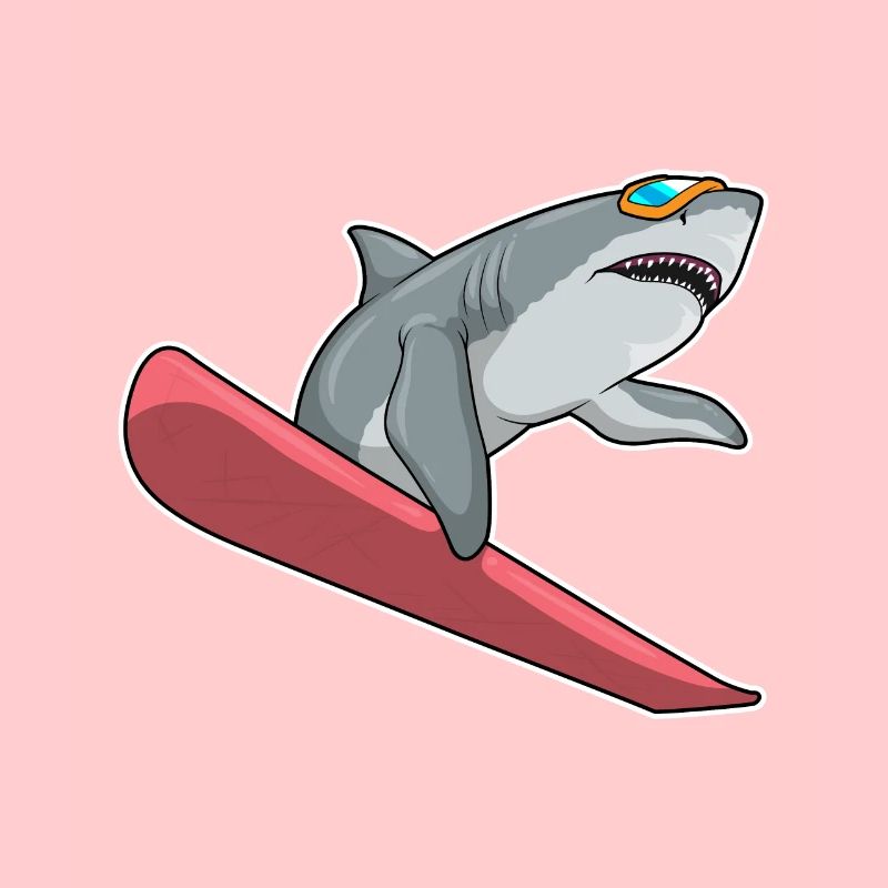 Snowboarder Requin Snowboard