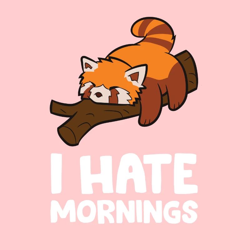 Müder roter Panda Ich hasse das Morgengrauen