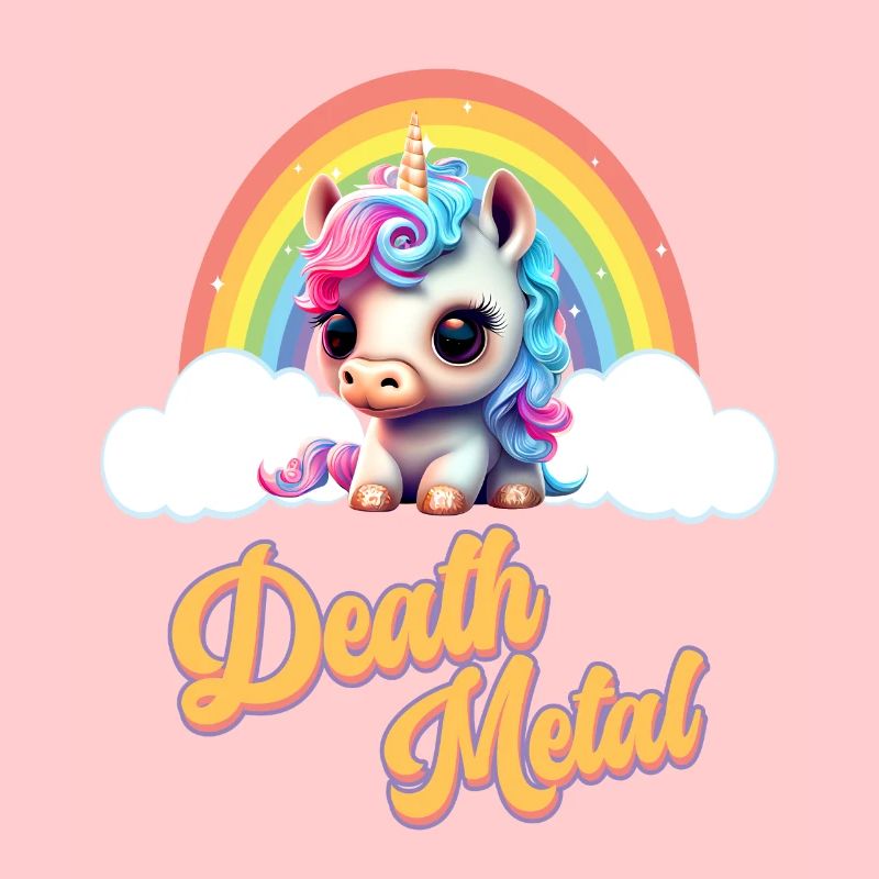 Witziges Einhorn mit Regenbogen und Spruch