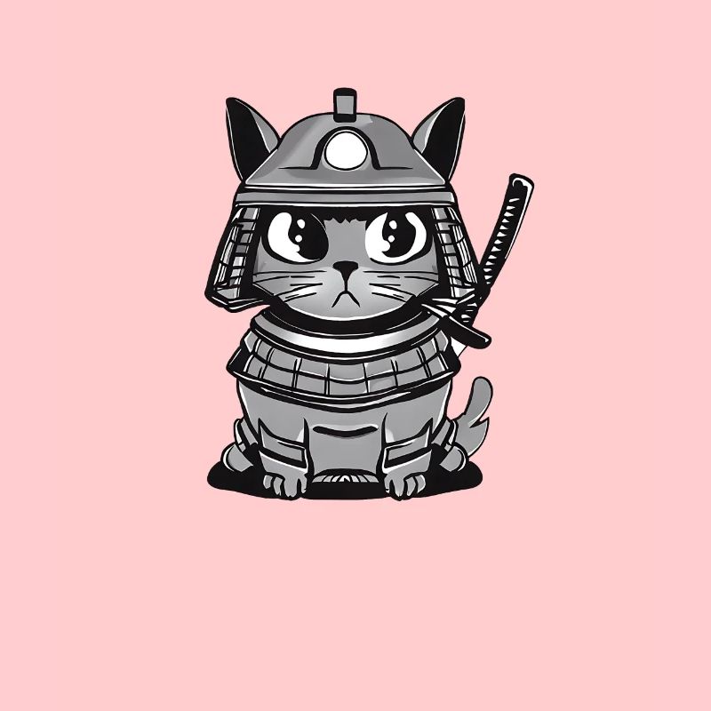 Cat Cat Samurai Japon Katana Épée
