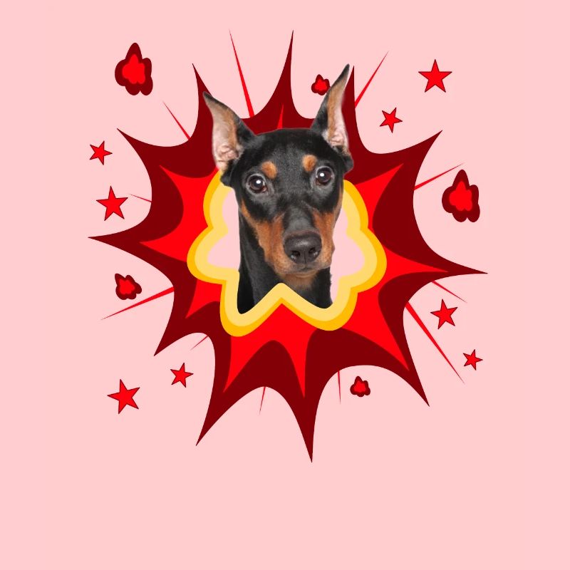 Conception de chien comique - Pow - Pinscher