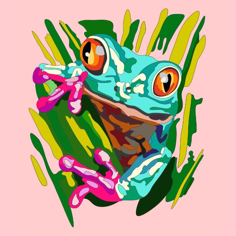 Frog with orange eyes