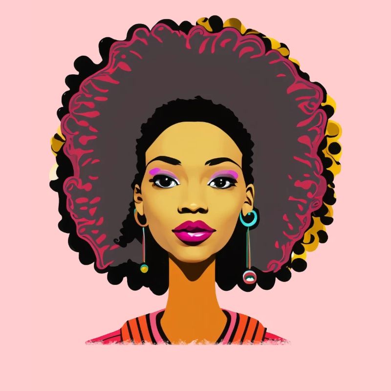 Dame mit Afro