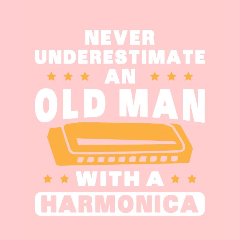 An old man with a harmonica