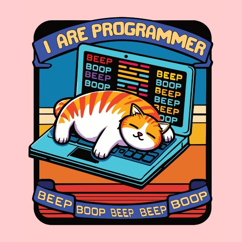 I are programmer, fat sleeping cat