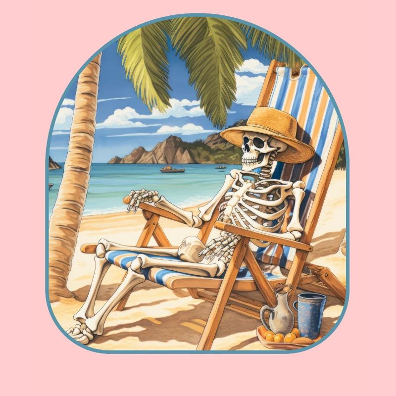Beach Bum Skeleton Surf's Up Rock