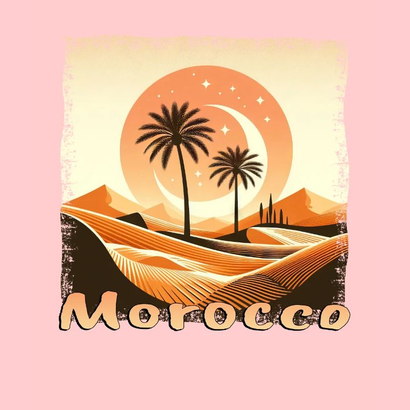 Maroc Sahara Coucher de soleil avec palmier