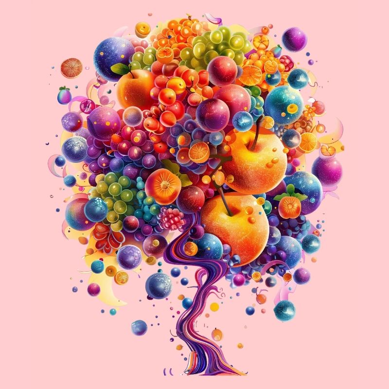Bunte Weltenbaum Explosion