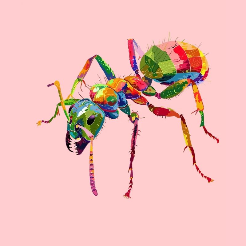 Fourmi colorée style Pop Art