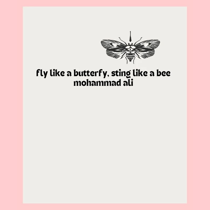 Voler comme un papillon Dard Comme Une Abeille Mohammad Ali