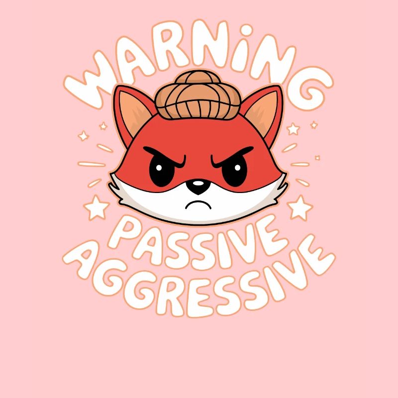 Warning Passive Aggressive Fox Illustration