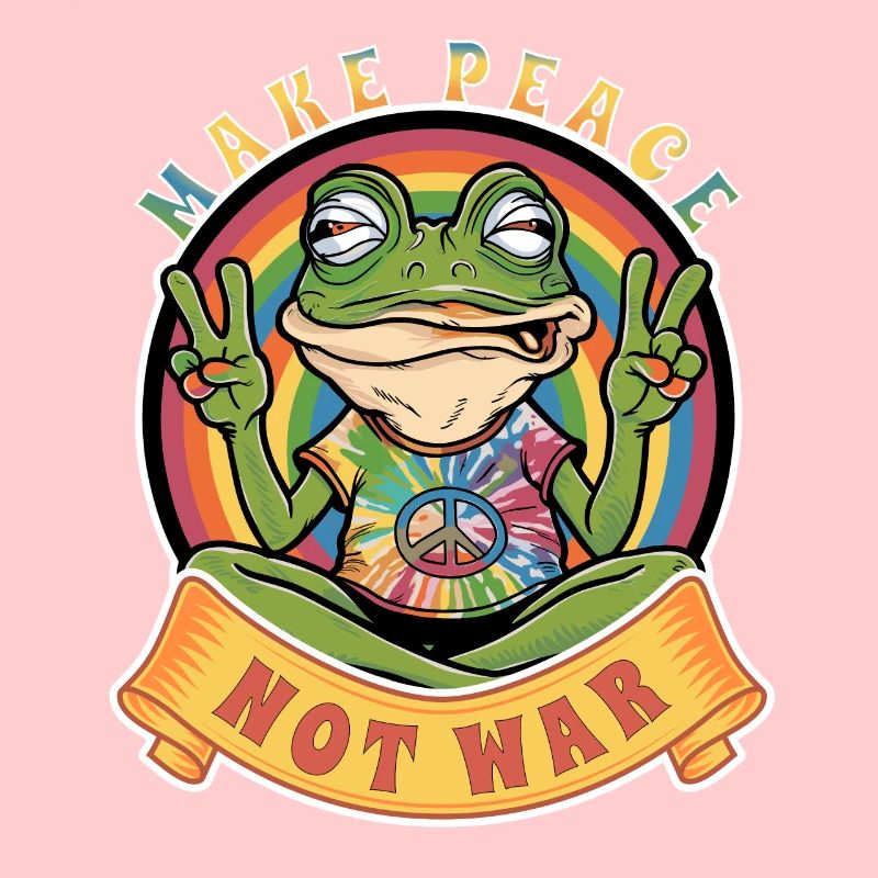 Mach Frieden statt Krieg Der Hippie-Frosch