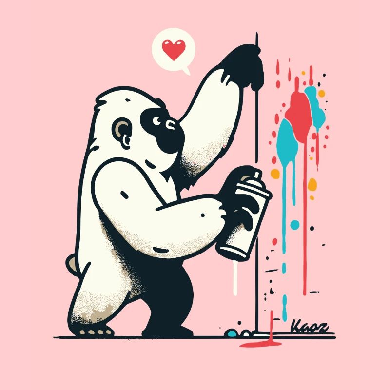 Graffiti-Gorilla mit Spraydose