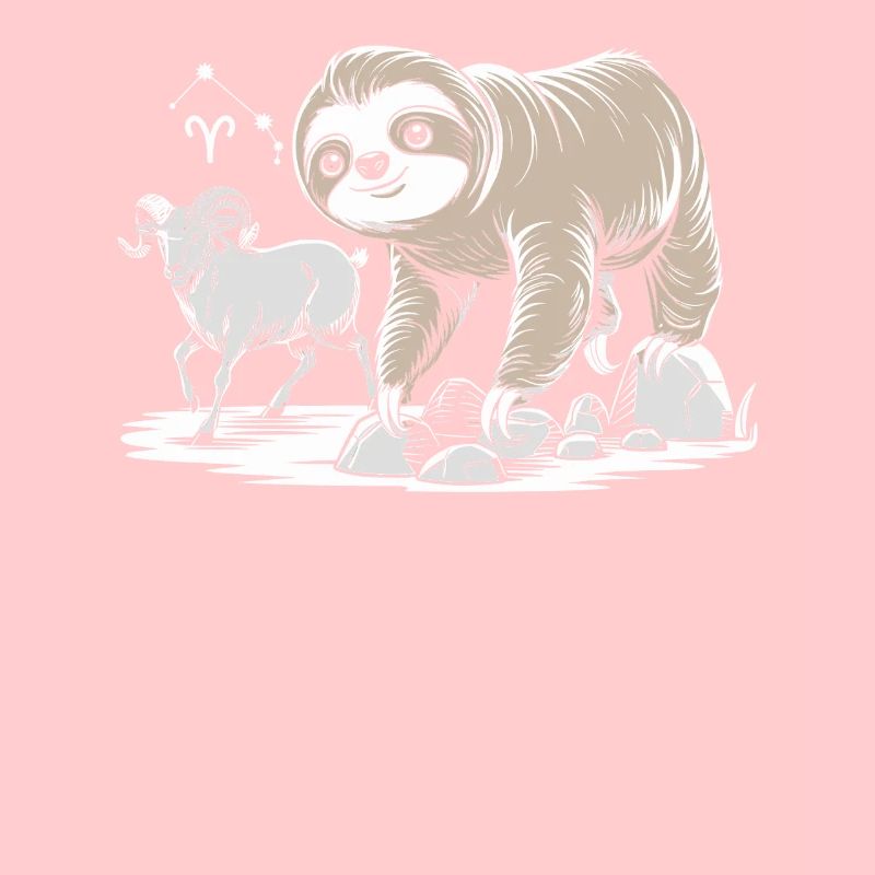 Aries Zodiac Soth with Sloth and Goat