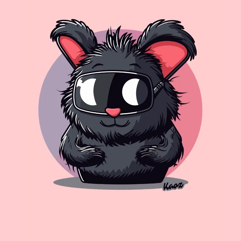 Lustiger Hase mit Skibrille