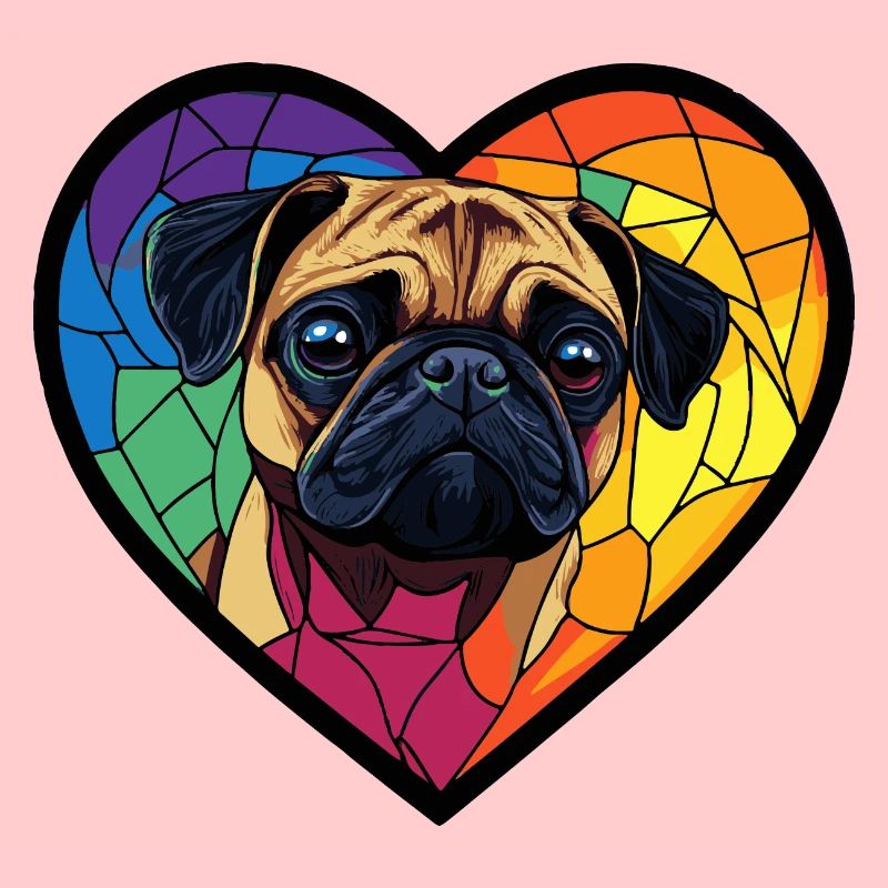 Mops Hund Herz Hundeliebe