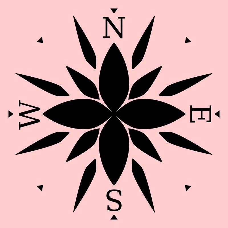 Compass with directions.