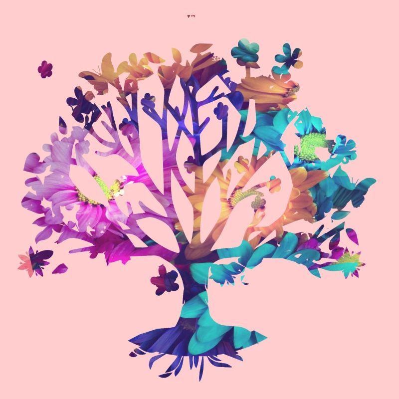 Baum des Lebens ,Lebensbaum,blumen,bunt