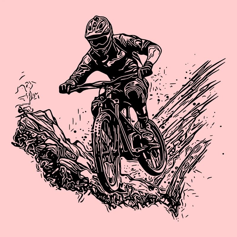 Mountainbiker Radfahrer Schlamm Wald Abfahrt