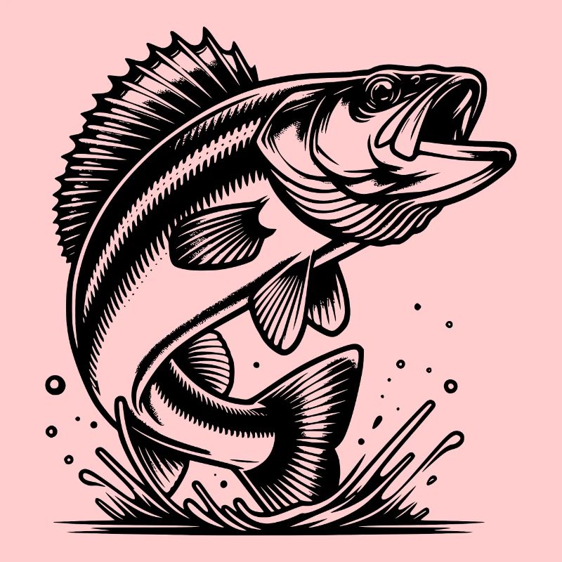 Eleganter springender Zander Raubfisch