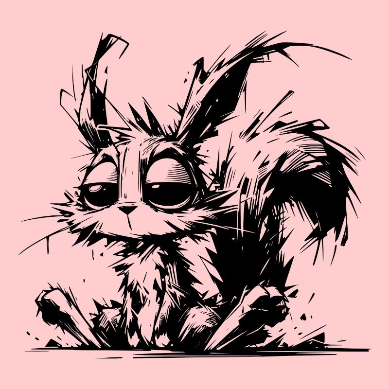 Total verschlafenes Eichhörnchen Horror Skizze