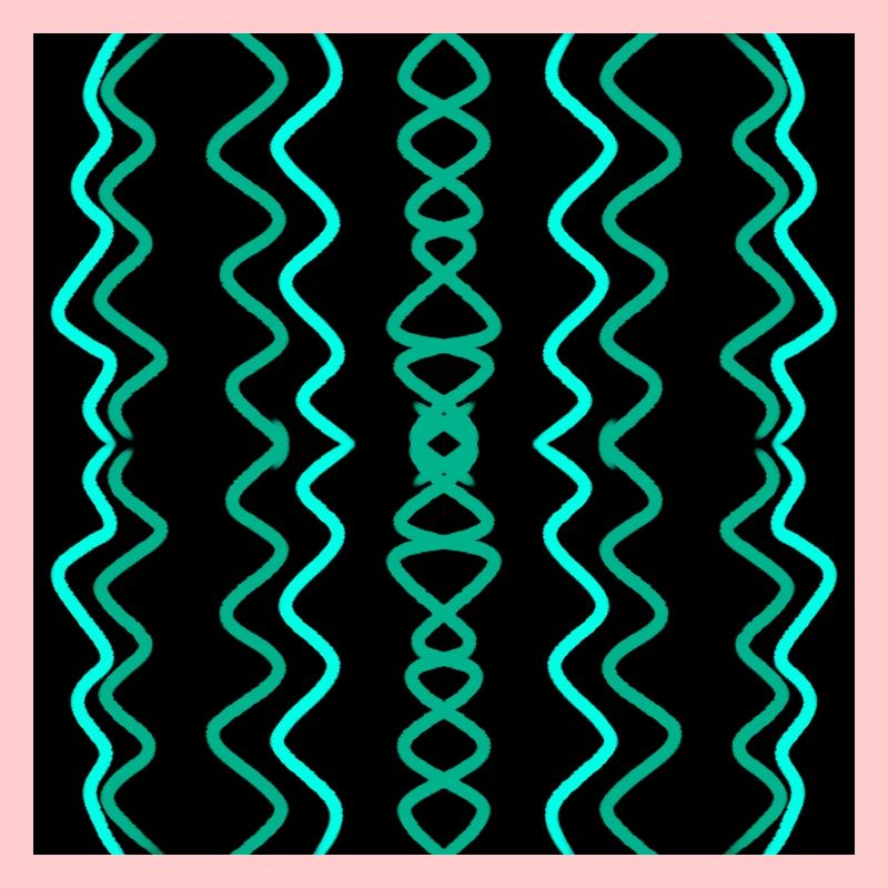 Blue and teal vertical wavy lines