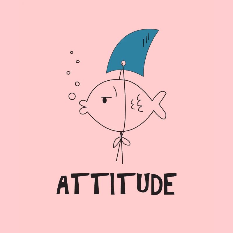 Fish shark positive attitude fin goldfish
