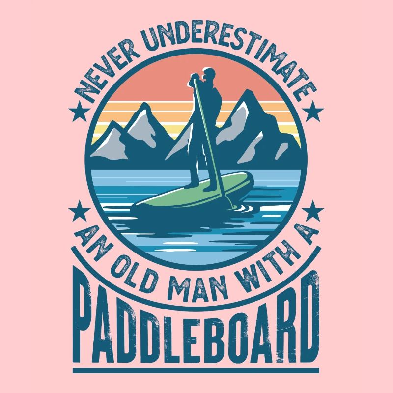 Alter Mann mit Paddleboard Paddleboarding Geschenk Papa