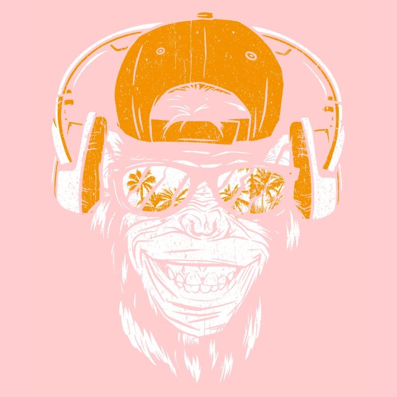 Monkey DJ mit Kopfhörer und Sonnenbrille Geschenki