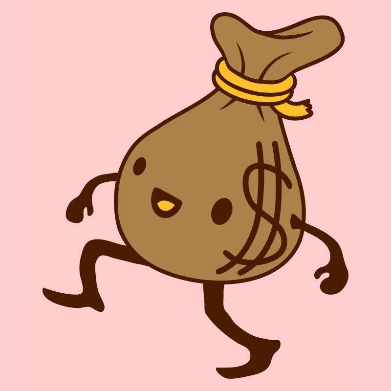 Comic lebendiger Geld Sack