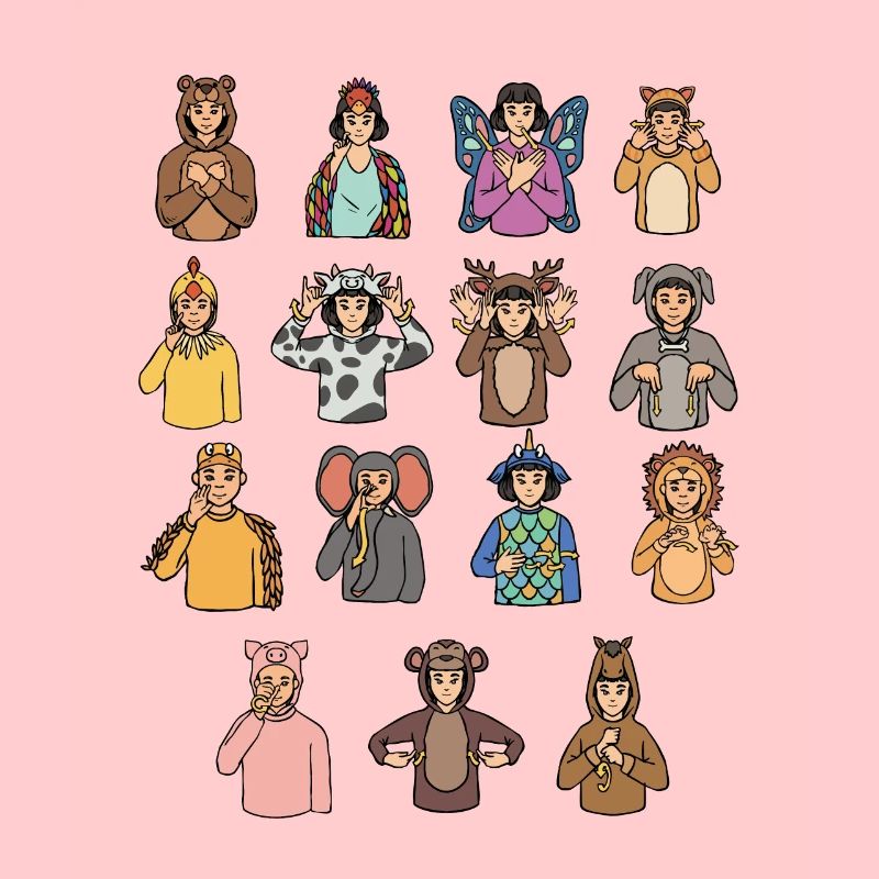 Animals Asl Hand Gesture Deaf Hearing Loss