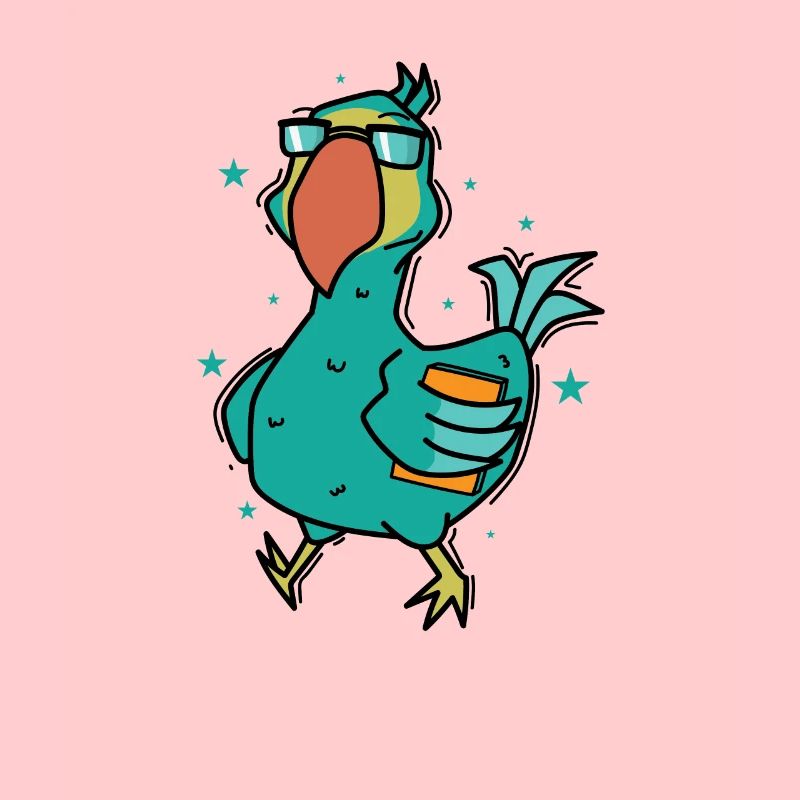 Dodo mit einem Buch Vogel aus Mauritius