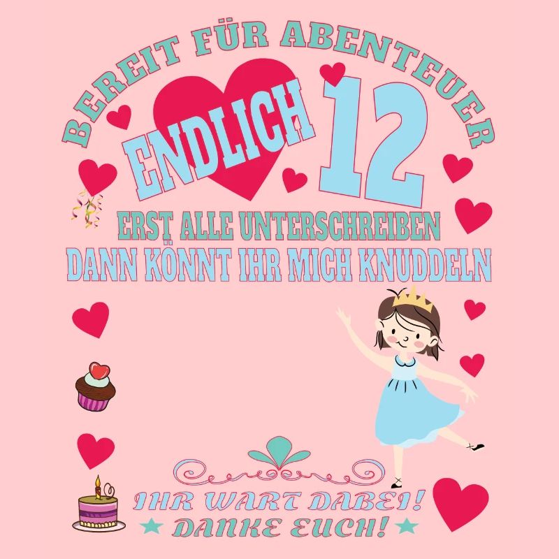 12. Geburtstag Mädchen & Junge Gästebuch