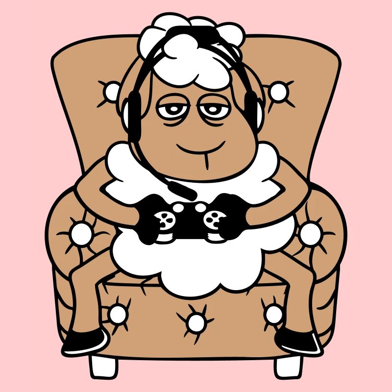 Schaf Gamer Sessel Controller Videospiel Nerd Cool