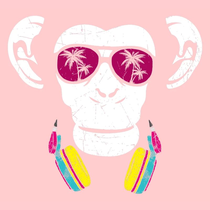 Monkey Cooler Affe DJ Kopfhörer Ausgehen Spaß Part