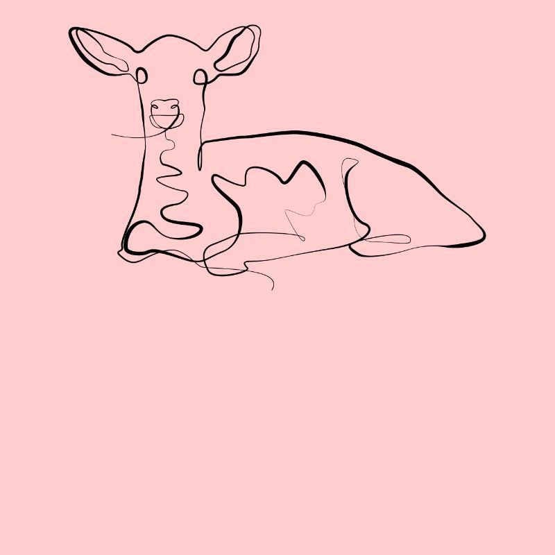 Fawn - one line drawing