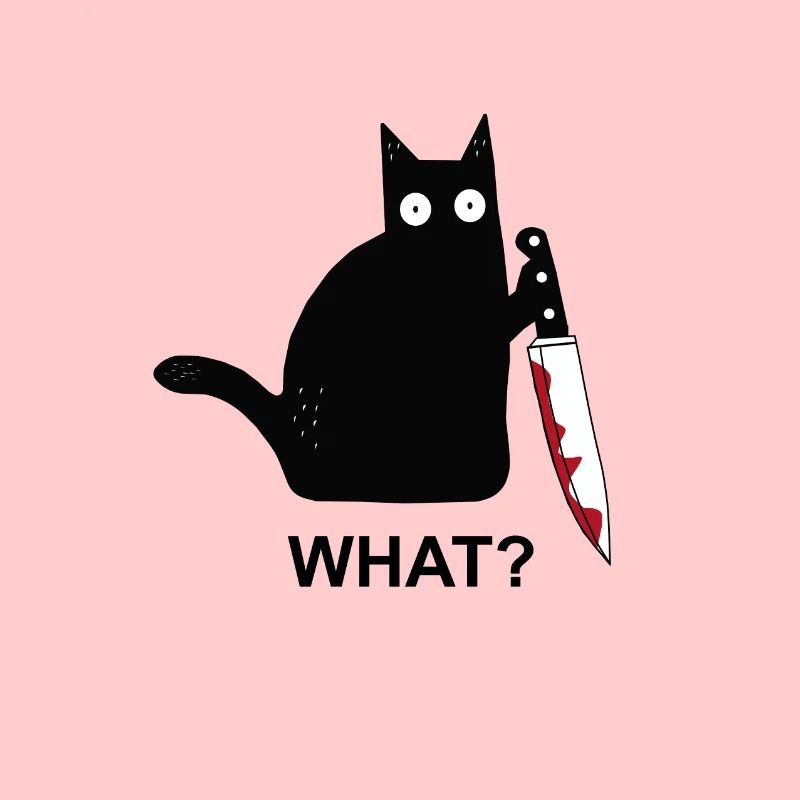 Katze mit Messer- Cat with Knife