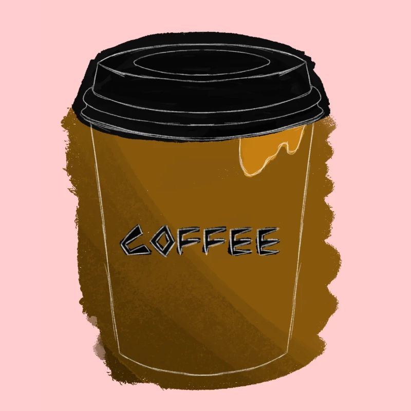 coffee becher mit outlines
