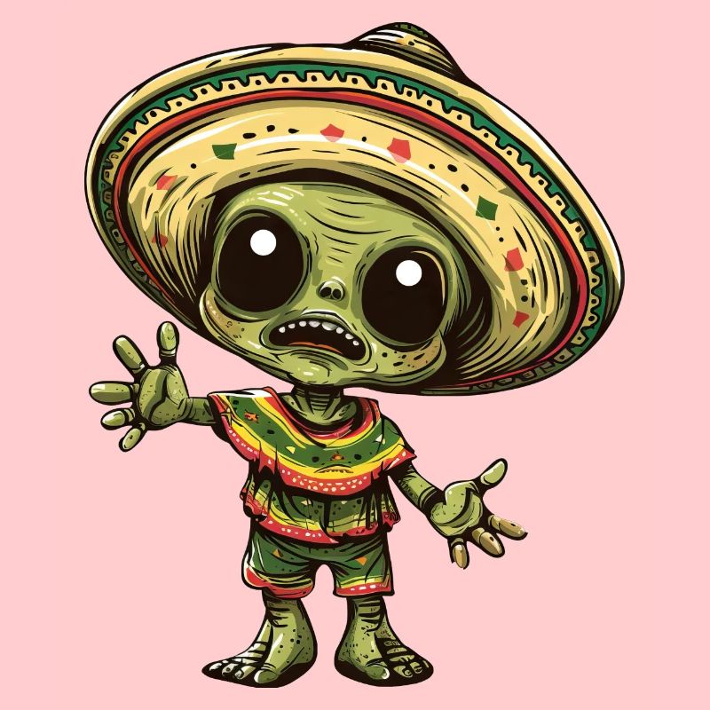 Cinco de Mayo Alien Zombie Celebration Design