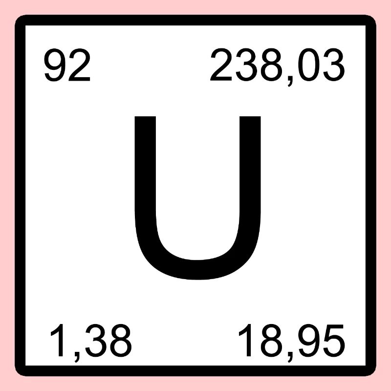 Graphique carré d’élément U de l’uranium