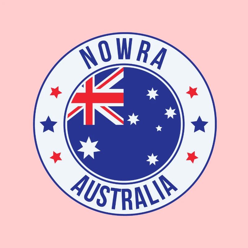 Nowra Australia Circular Flag Badge