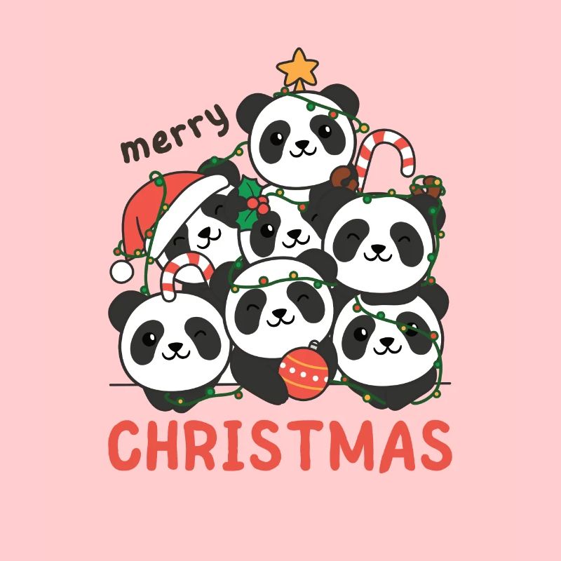 Panda Arbre de Noël Joyeux Noël