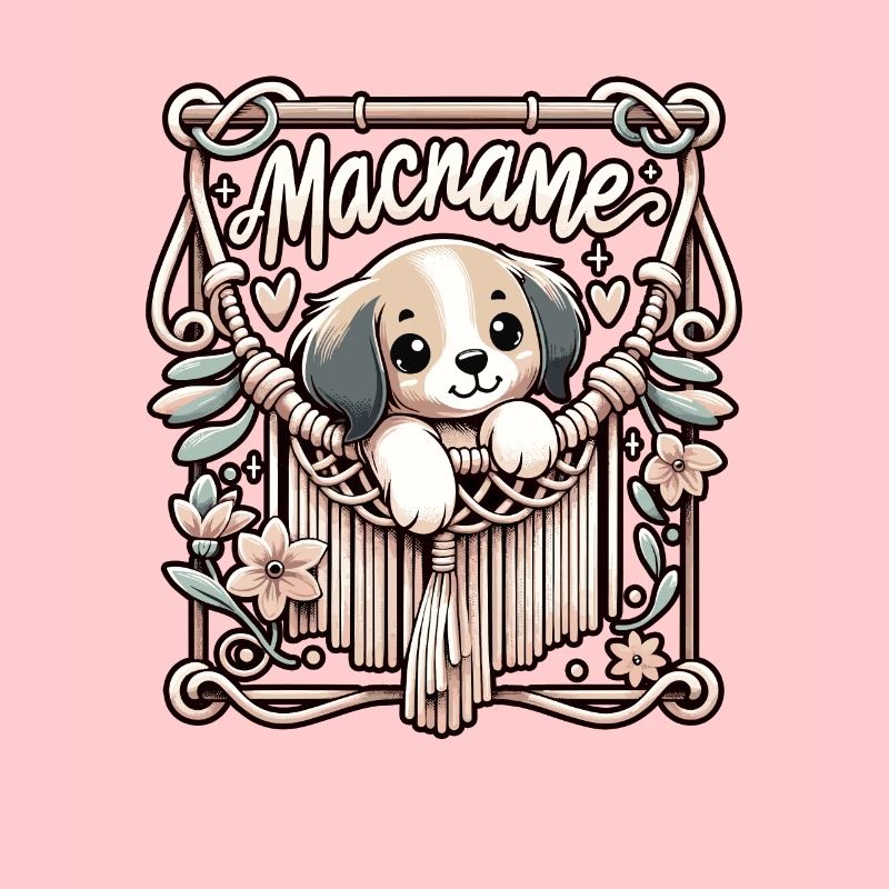Drôle de macramé chien artiste macramé