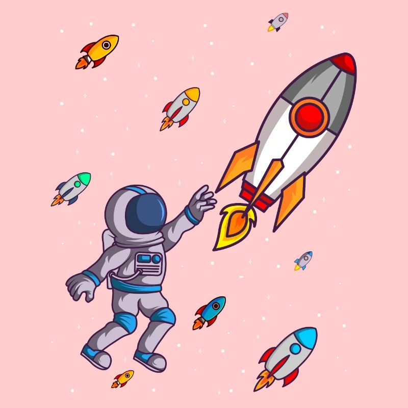 Fusées spatiales avec des astronautes