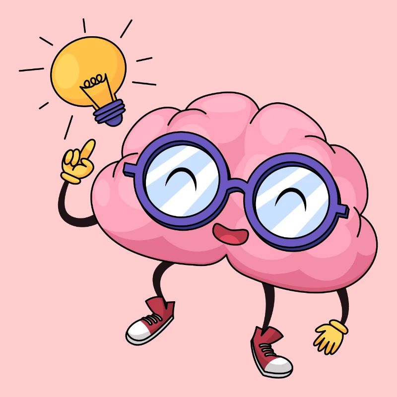 Gehirn Idee Comic Hand gezeichnet