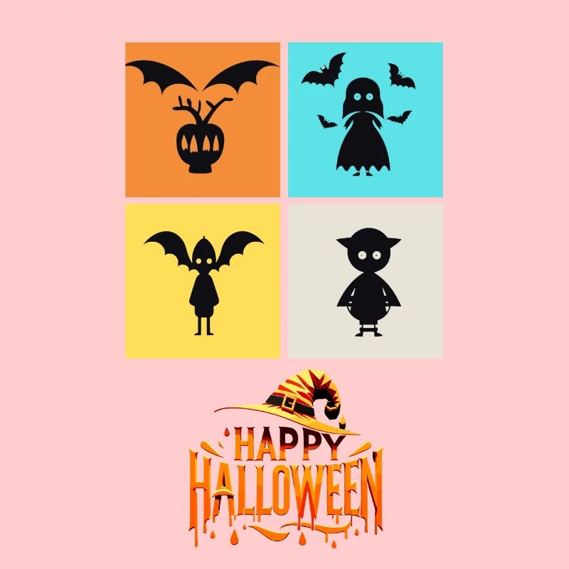 Quartett der Schrecken: Eine Halloween-Collage